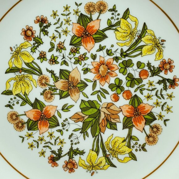Corelle Indian Summer Luncheon Plates Corning Autumn Floral Salad Plates - Picture 12 of 12